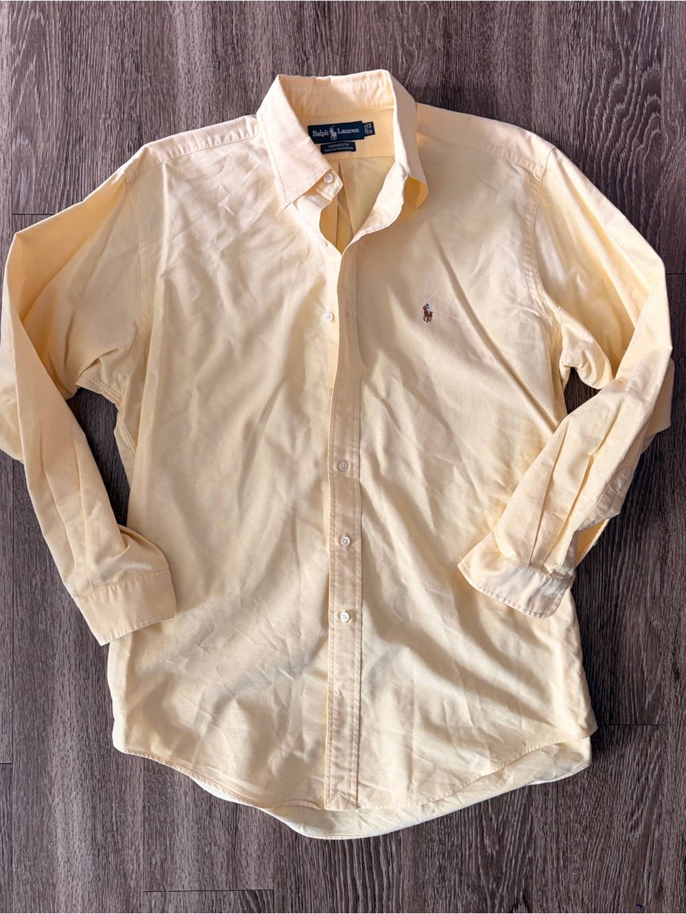 Ralph Lauren Pale Yellow Men's Button-Down Dress Shirt